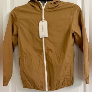 Denim & Flower Tan Kids Hooded Lightweight Jacket.